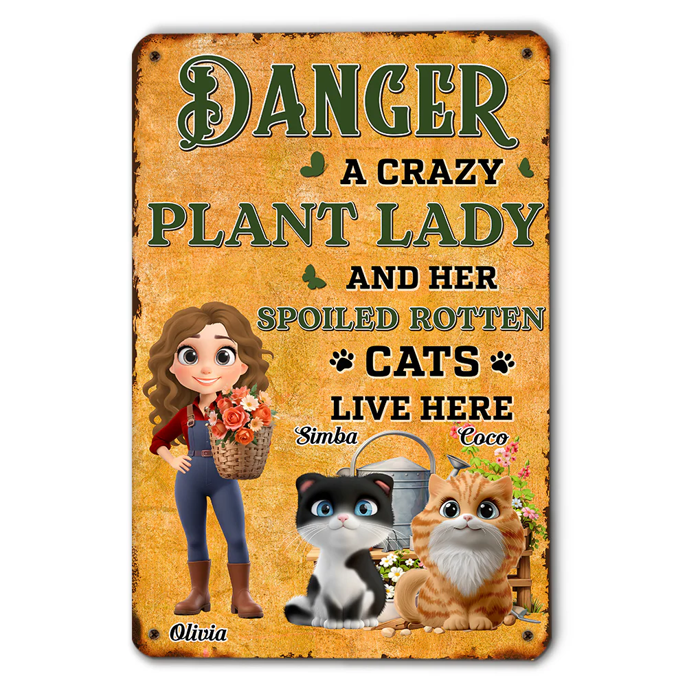 Danger Cat Version - Personalized Custom Metal Sign