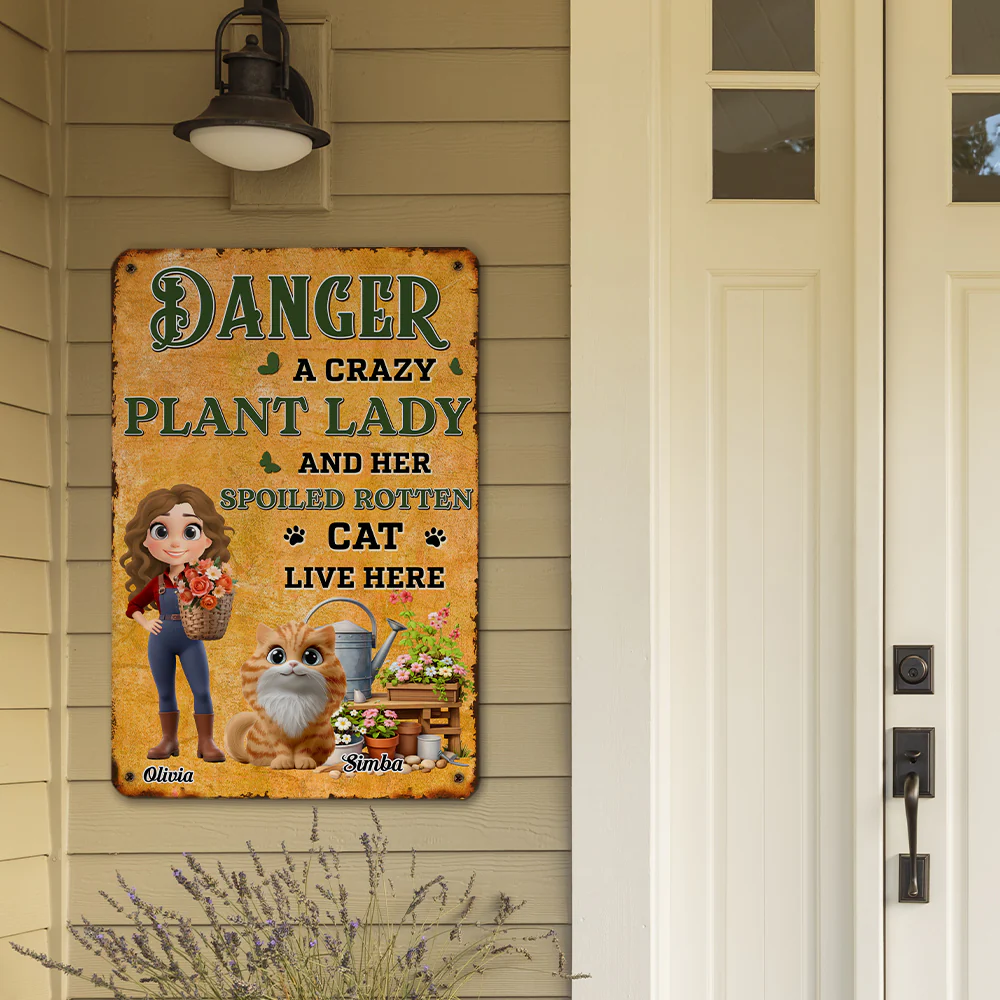 Danger Cat Version - Personalized Custom Metal Sign - Image 2