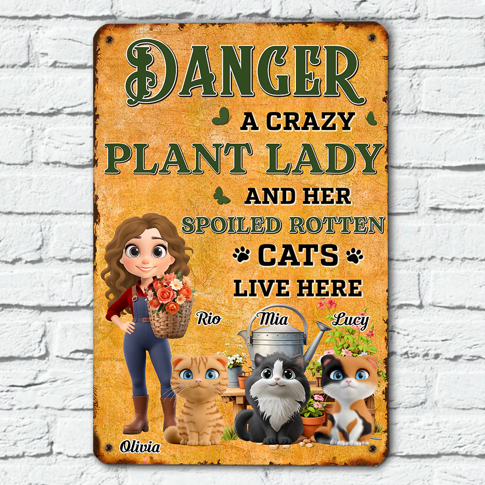 Danger Cat Version - Personalized Custom Metal Sign - Image 4