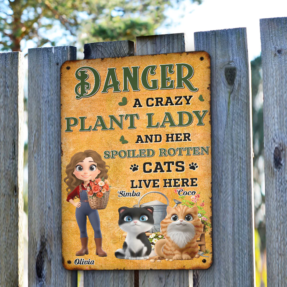 Danger Cat Version - Personalized Custom Metal Sign - Image 5
