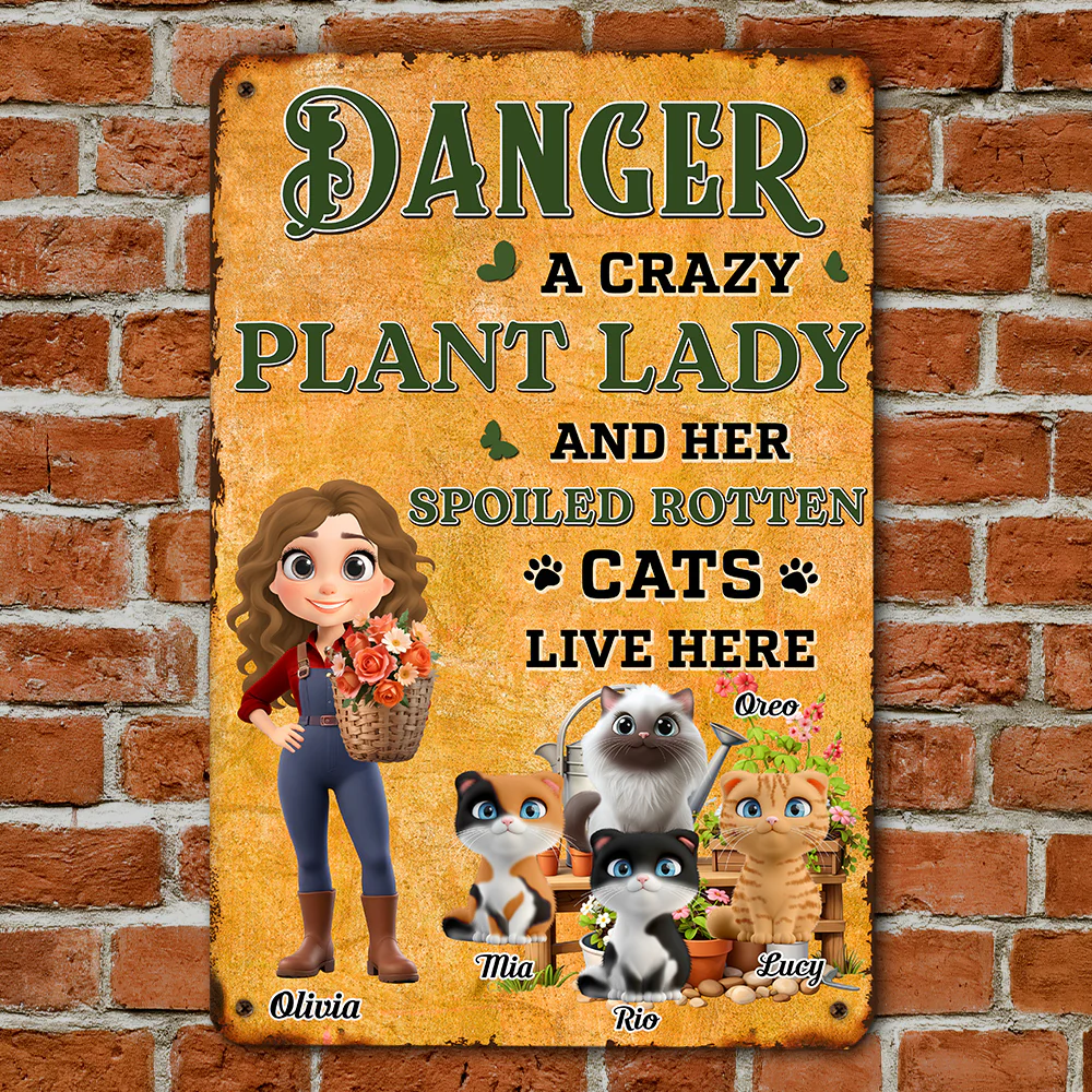 Danger Cat Version - Personalized Custom Metal Sign - Image 6
