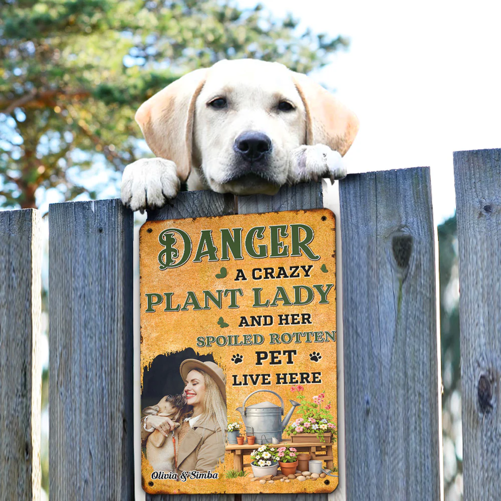 Danger Pet Version Photo - Personalized Custom Metal Sign
