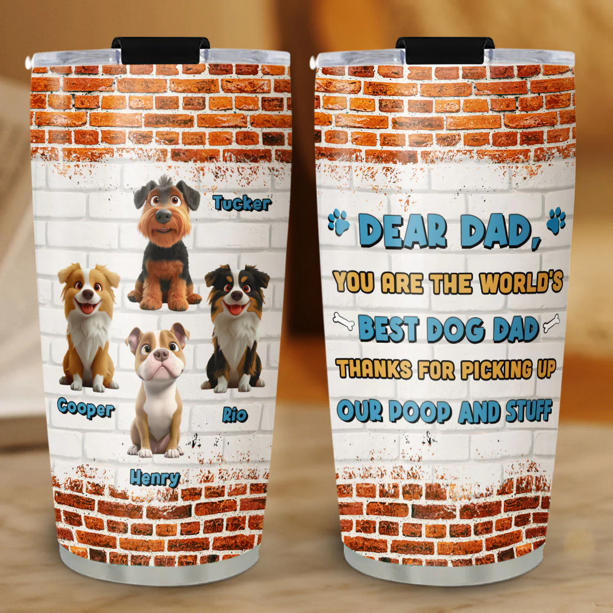 Dear Dad - Personalized Custom Tumbler - Image 5