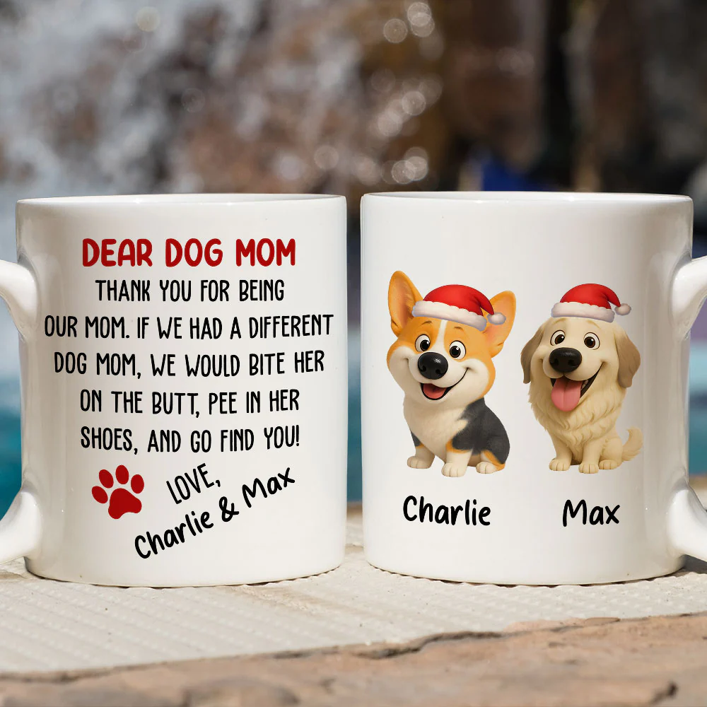 Dear Dog Mom - Personalized Custom Coffee Mug - Image 3