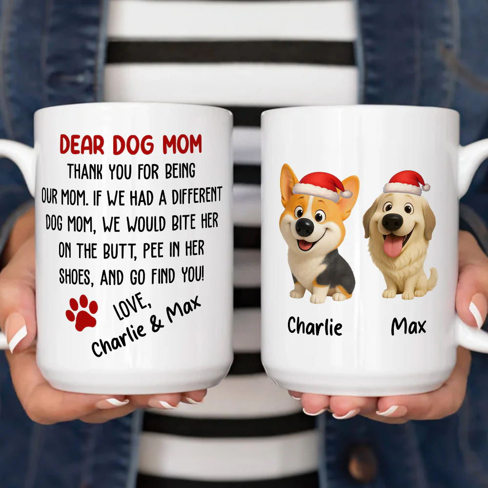 Dear Dog Mom - Personalized Custom Coffee Mug - Image 4