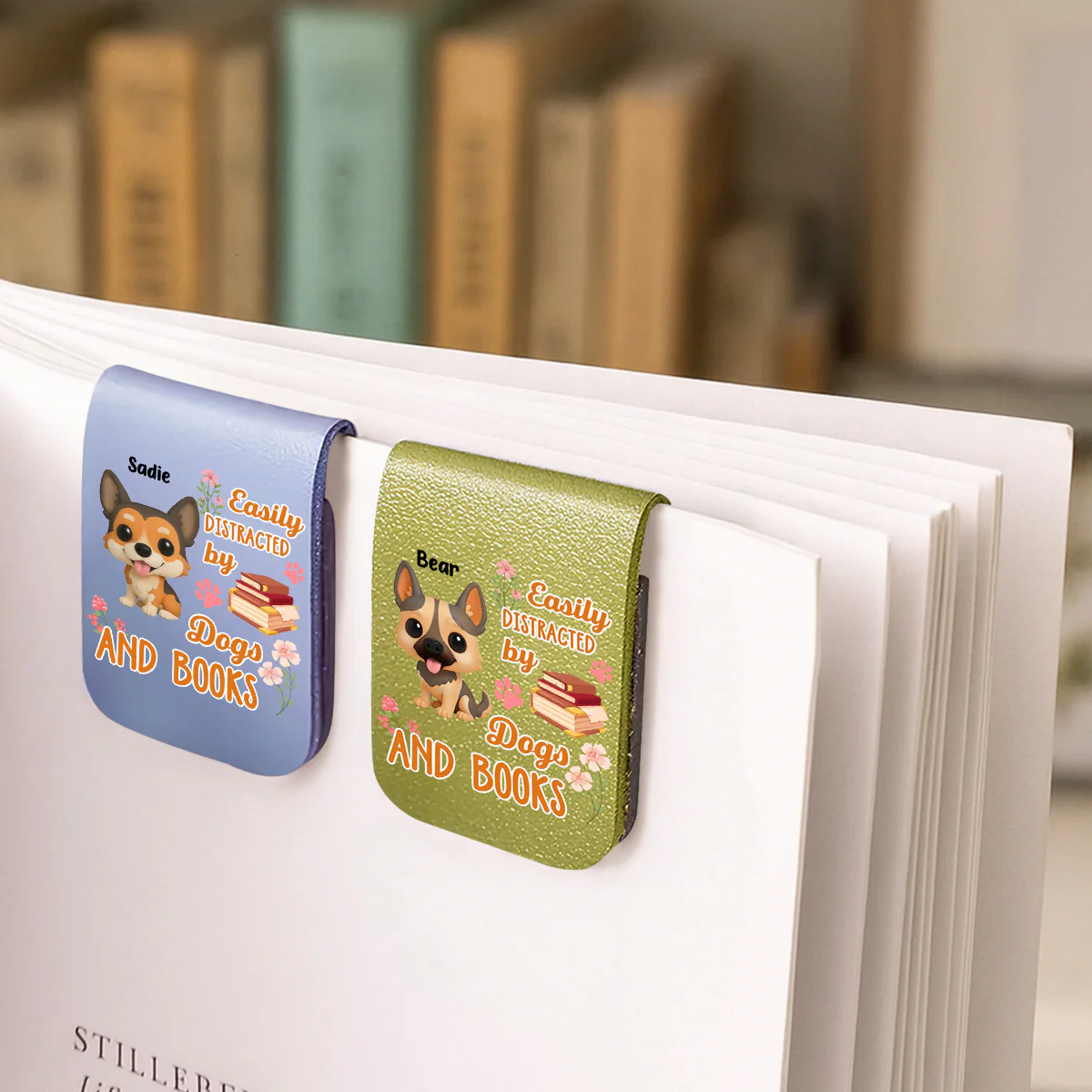 Distracted By Whom - Personalized Custom Leather Bookmark - Image 3
