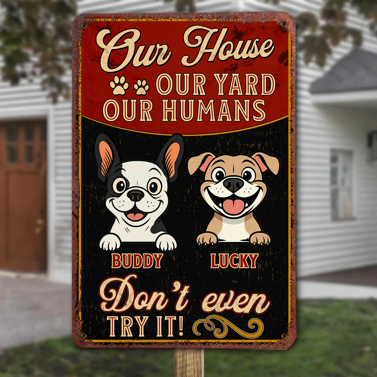 Do Not Even Try - Personalized Custom Metal Sign - Image 2
