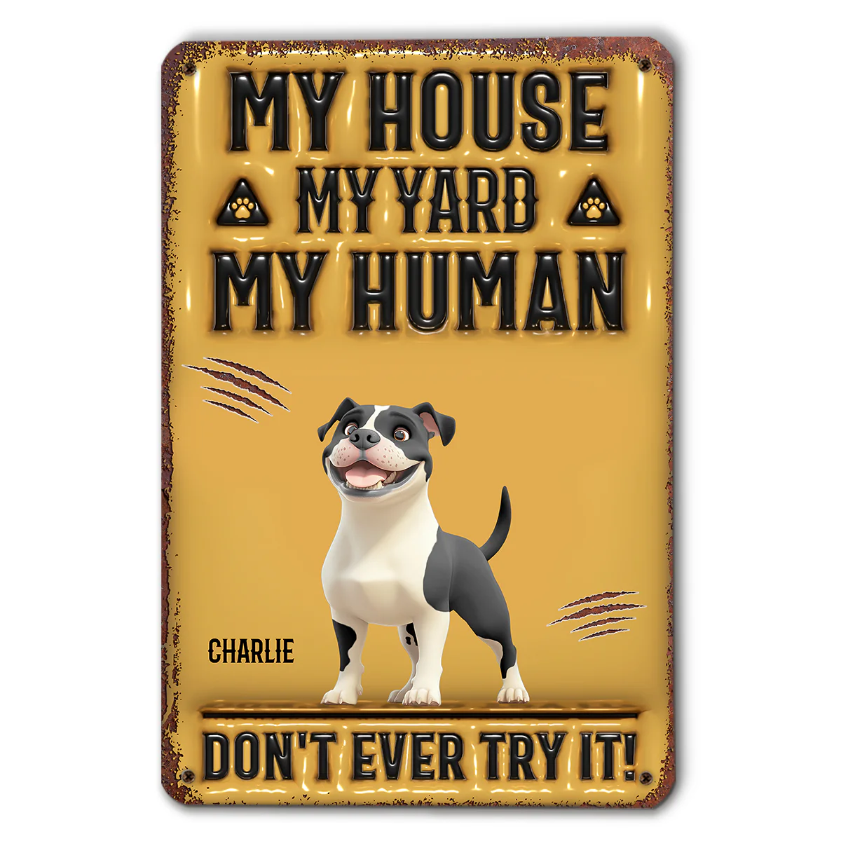Do Not Give A Try - Personalized Custom 3D Inflated Effect Metal Sign