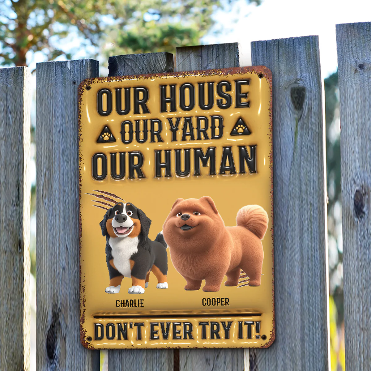 Do Not Give A Try - Personalized Custom 3D Inflated Effect Metal Sign - Image 3
