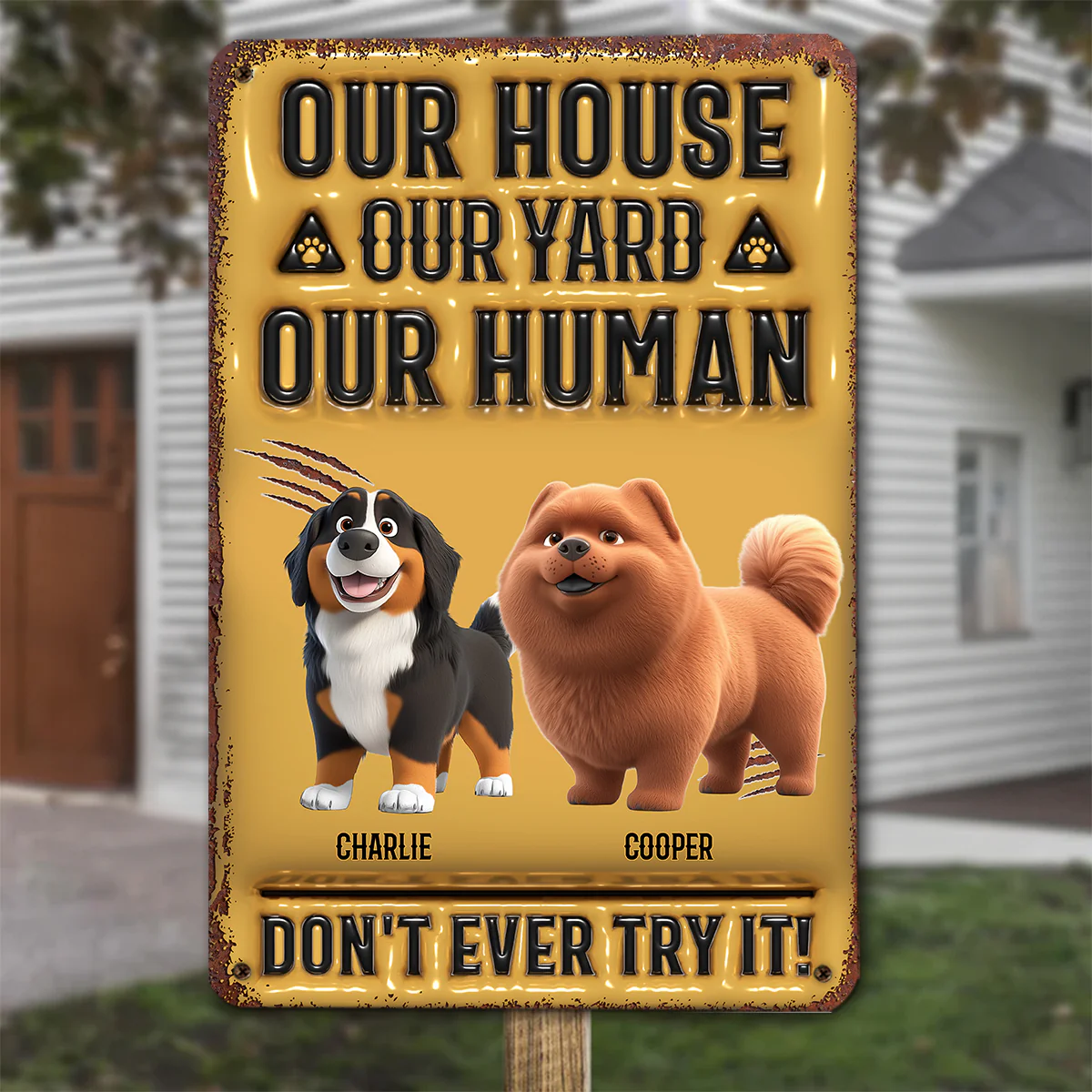 Do Not Give A Try - Personalized Custom 3D Inflated Effect Metal Sign - Image 4