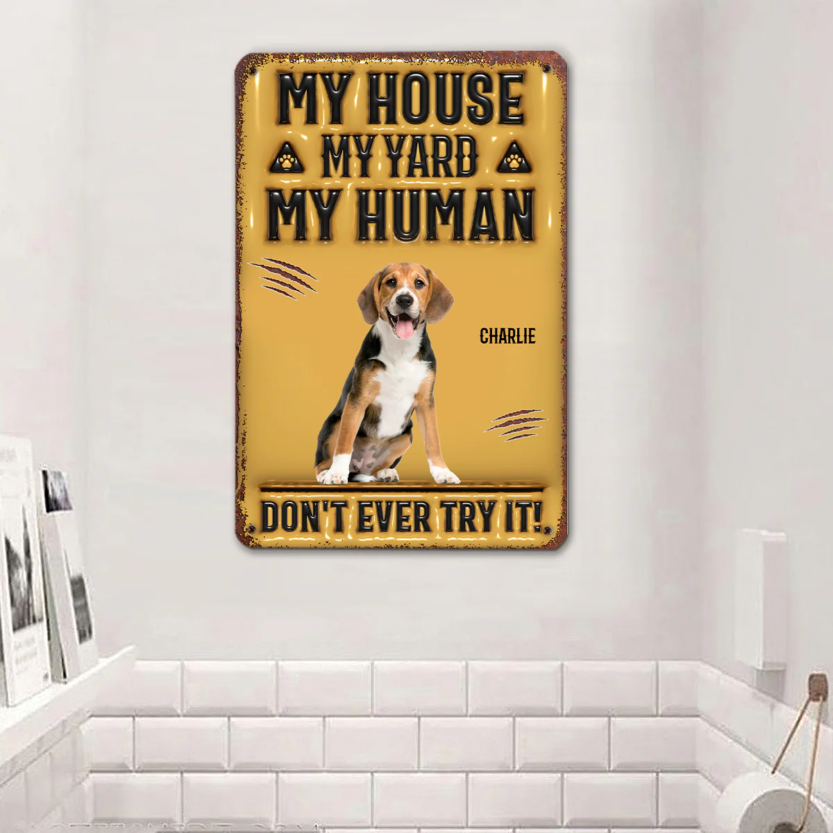 Do Not Give A Try Photo - Personalized Custom 3D Inflated Effect Metal Sign - Image 2