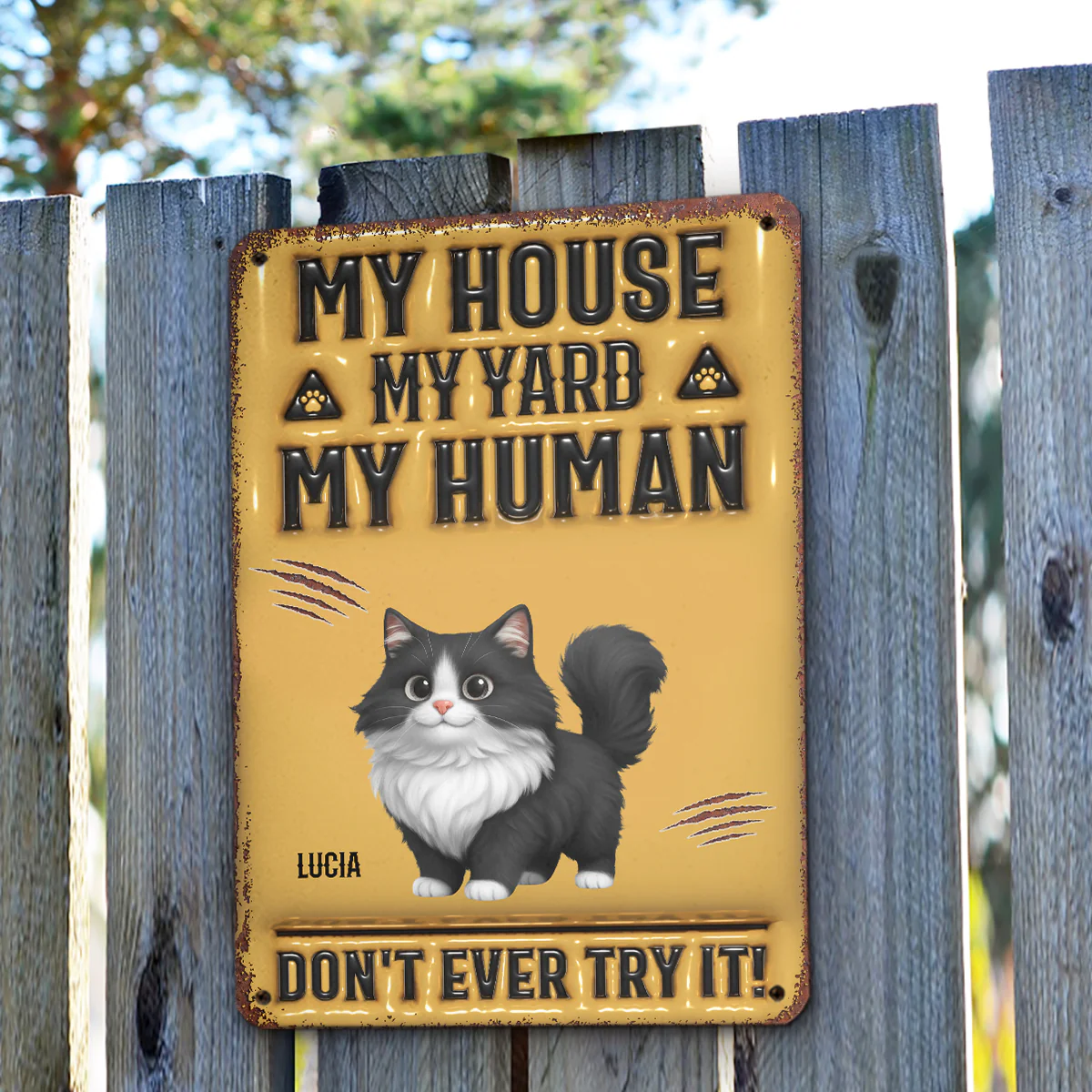 Do Not Try Cats Said - Personalized Custom 3D Inflated Effect Metal Sign - Image 3