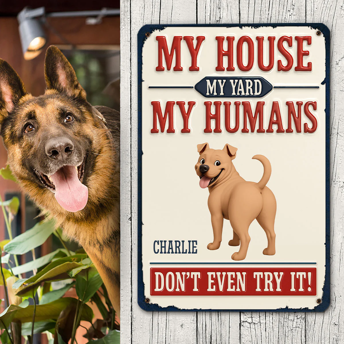 Do Not Try It Human - Personalized Custom 3D Inflated Effect Metal Sign - Image 2