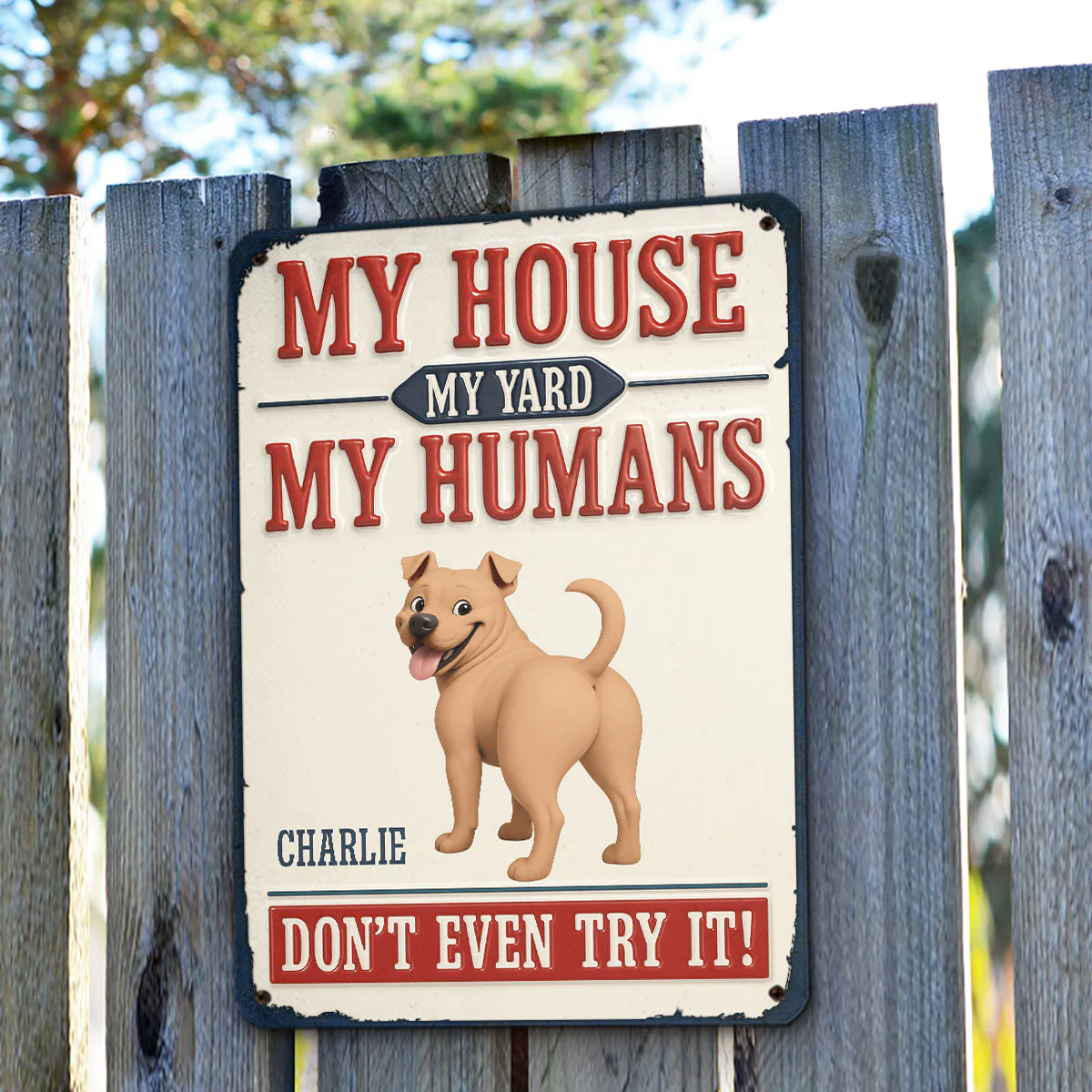 Do Not Try It Human - Personalized Custom 3D Inflated Effect Metal Sign - Image 3