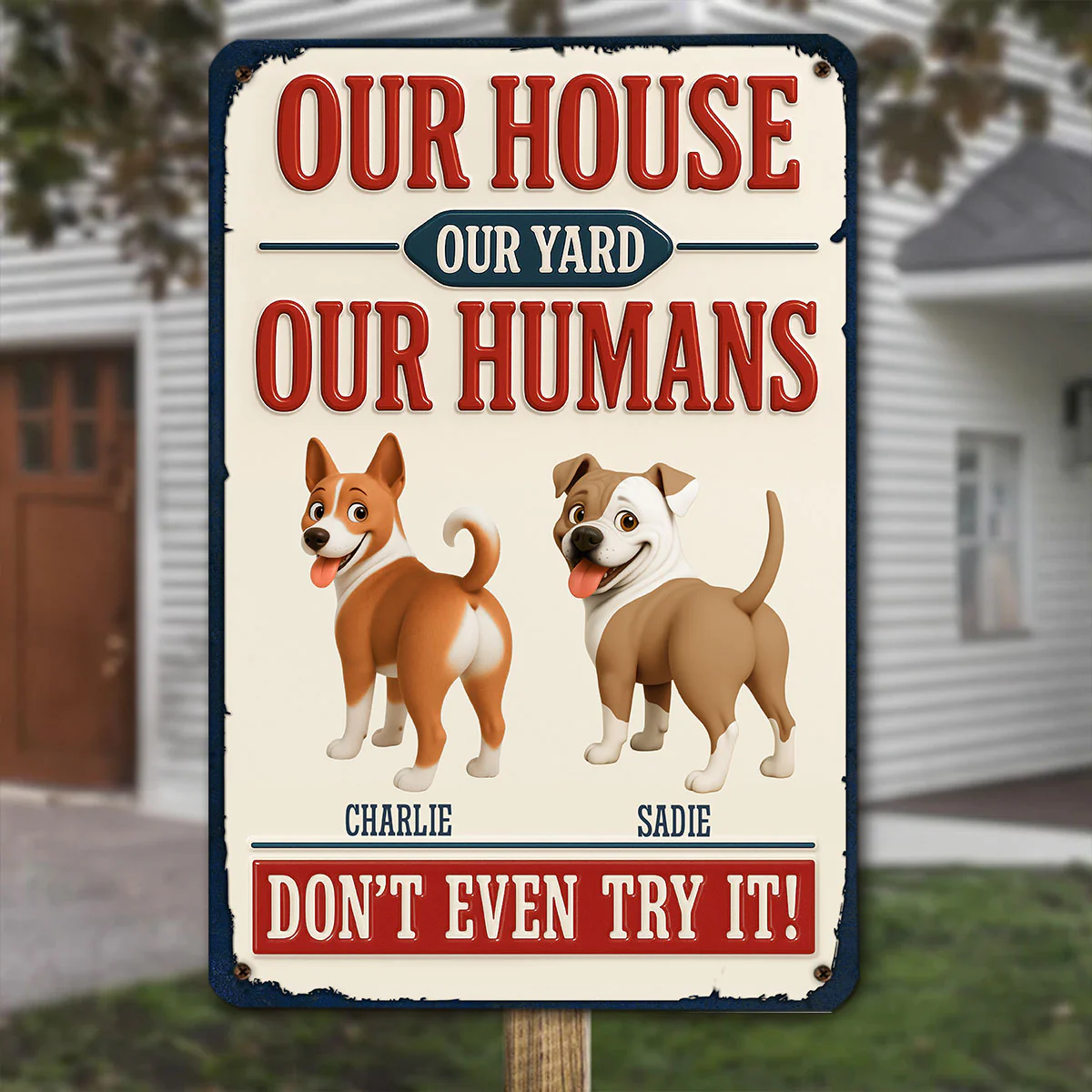 Do Not Try It Human - Personalized Custom 3D Inflated Effect Metal Sign - Image 4