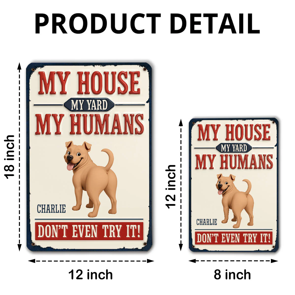 Do Not Try It Human - Personalized Custom 3D Inflated Effect Metal Sign - Image 6