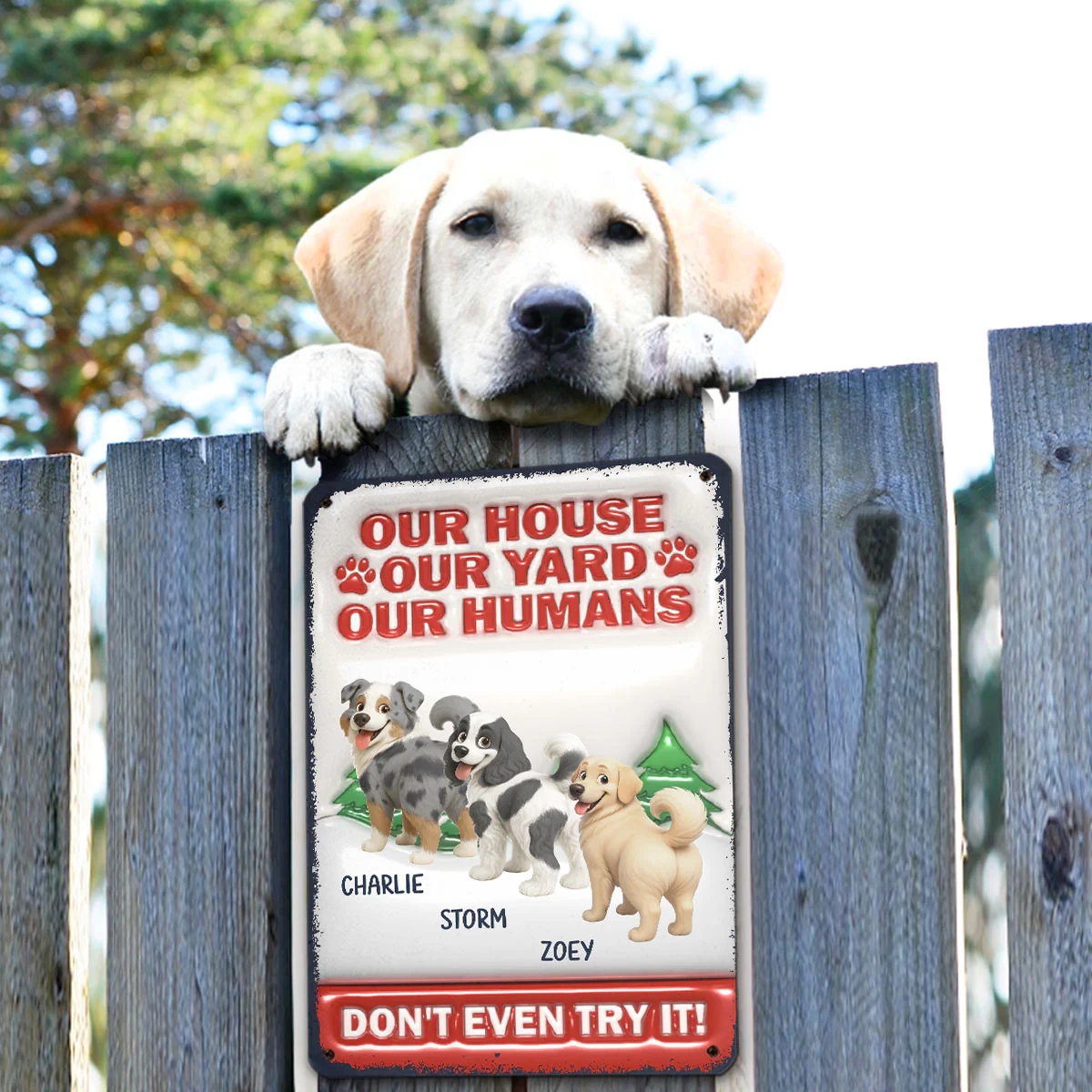 Do Not Try It Human Ver Christmas - Personalized Custom 3D Inflated Effect Metal Sign - Image 3