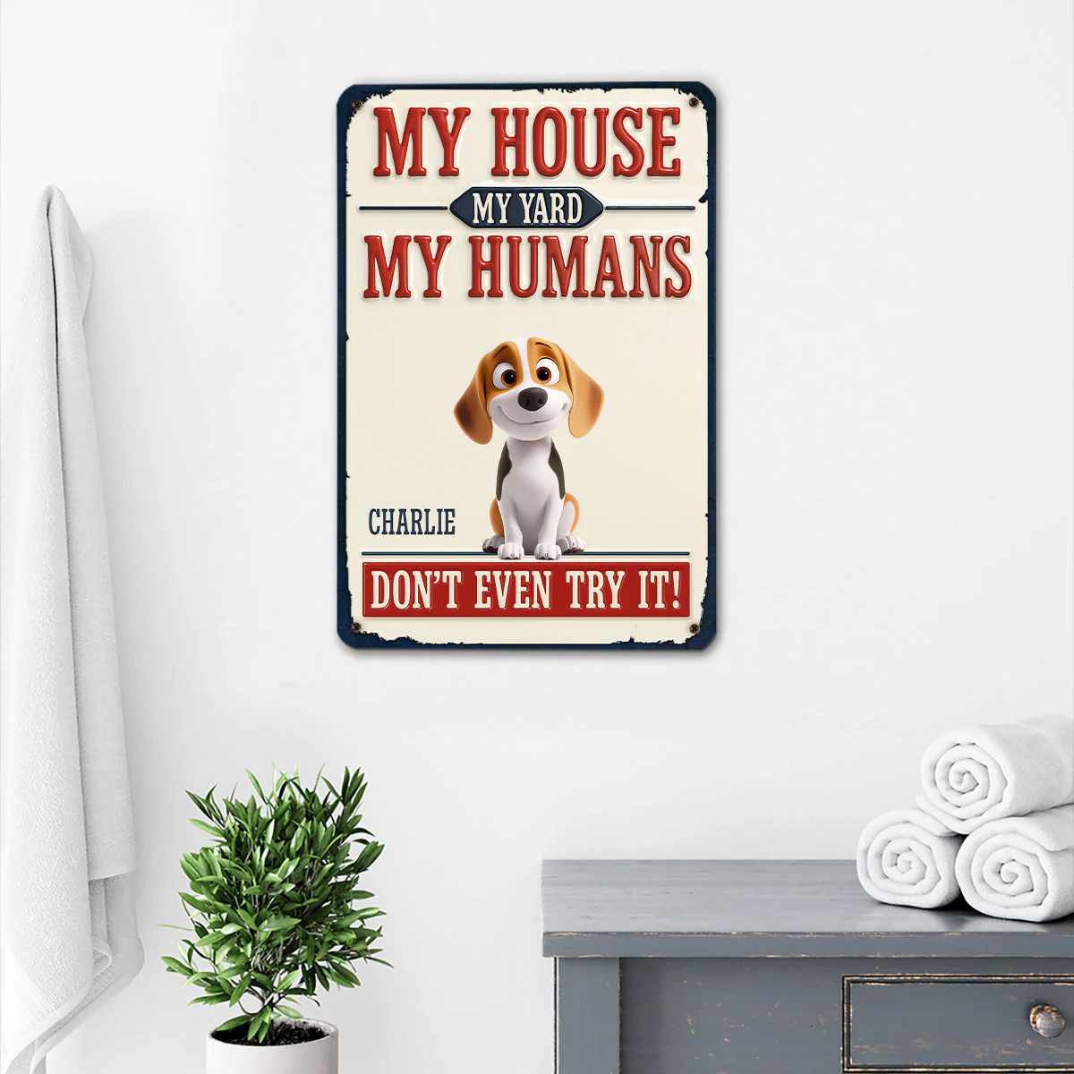 Do Not Try It Human Ver New - Personalized Custom 3D Inflated Effect Metal Sign - Image 4