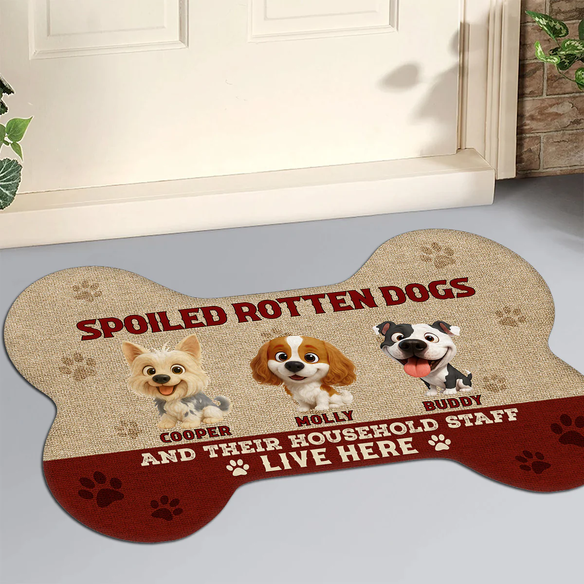 Does The Spoiled Dog Live Here - Personalized Custom Doormat - Image 2