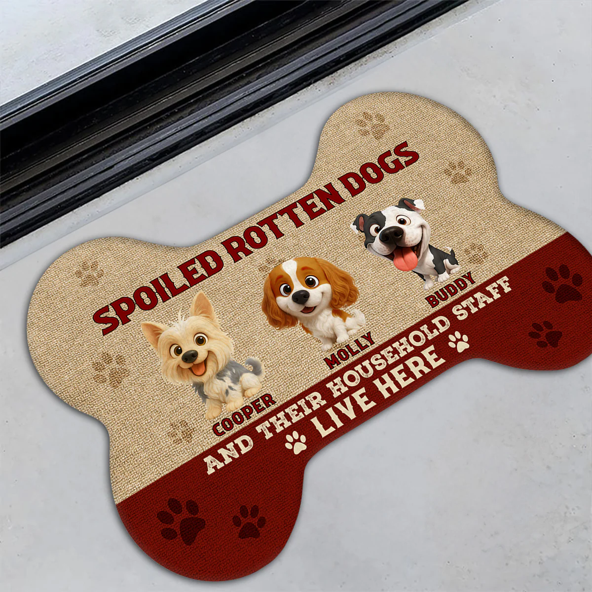 Does The Spoiled Dog Live Here - Personalized Custom Doormat - Image 3