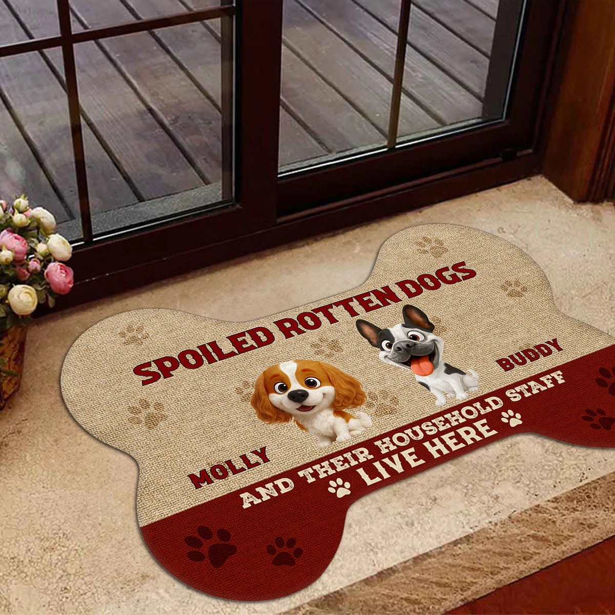 Does The Spoiled Dog Live Here - Personalized Custom Doormat - Image 4