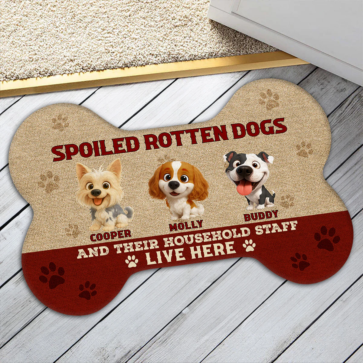 Does The Spoiled Dog Live Here - Personalized Custom Doormat - Image 5