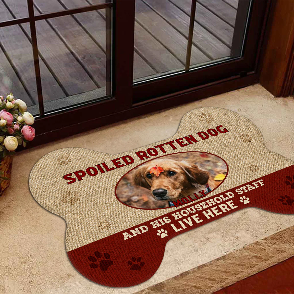 Does The Spoiled Dog Live Here Photo - Personalized Custom Doormat - Image 2