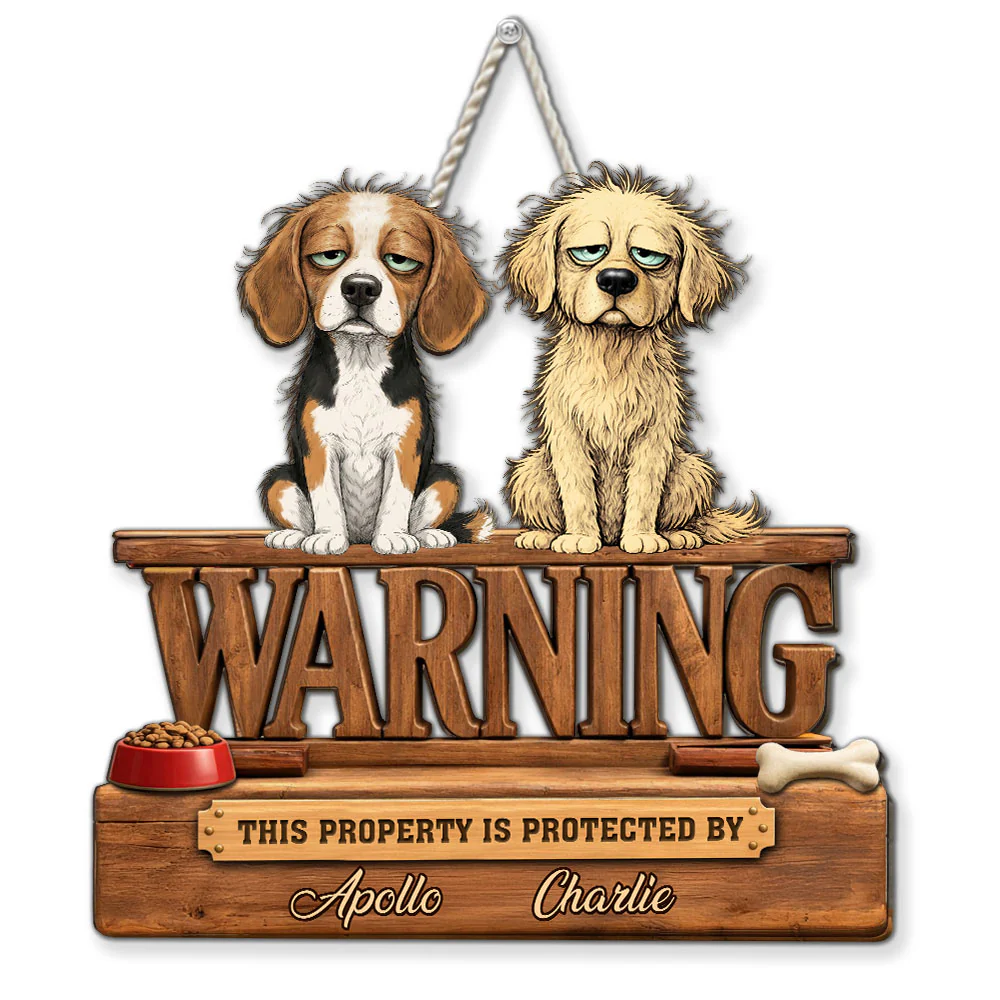 Dog Alarm System - Personalized Custom Wood Sign