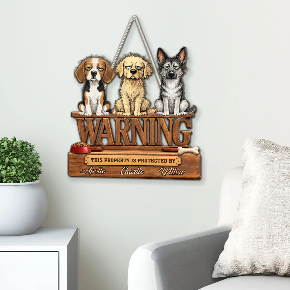 Dog Alarm System - Personalized Custom Wood Sign - Image 3