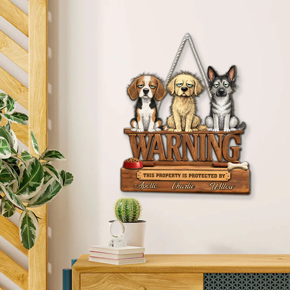 Dog Alarm System - Personalized Custom Wood Sign - Image 4