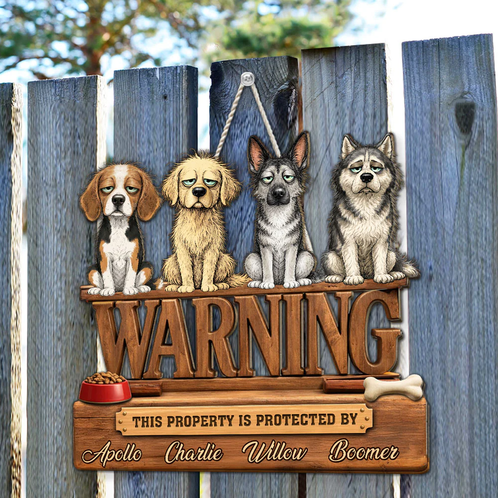 Dog Alarm System - Personalized Custom Wood Sign - Image 5
