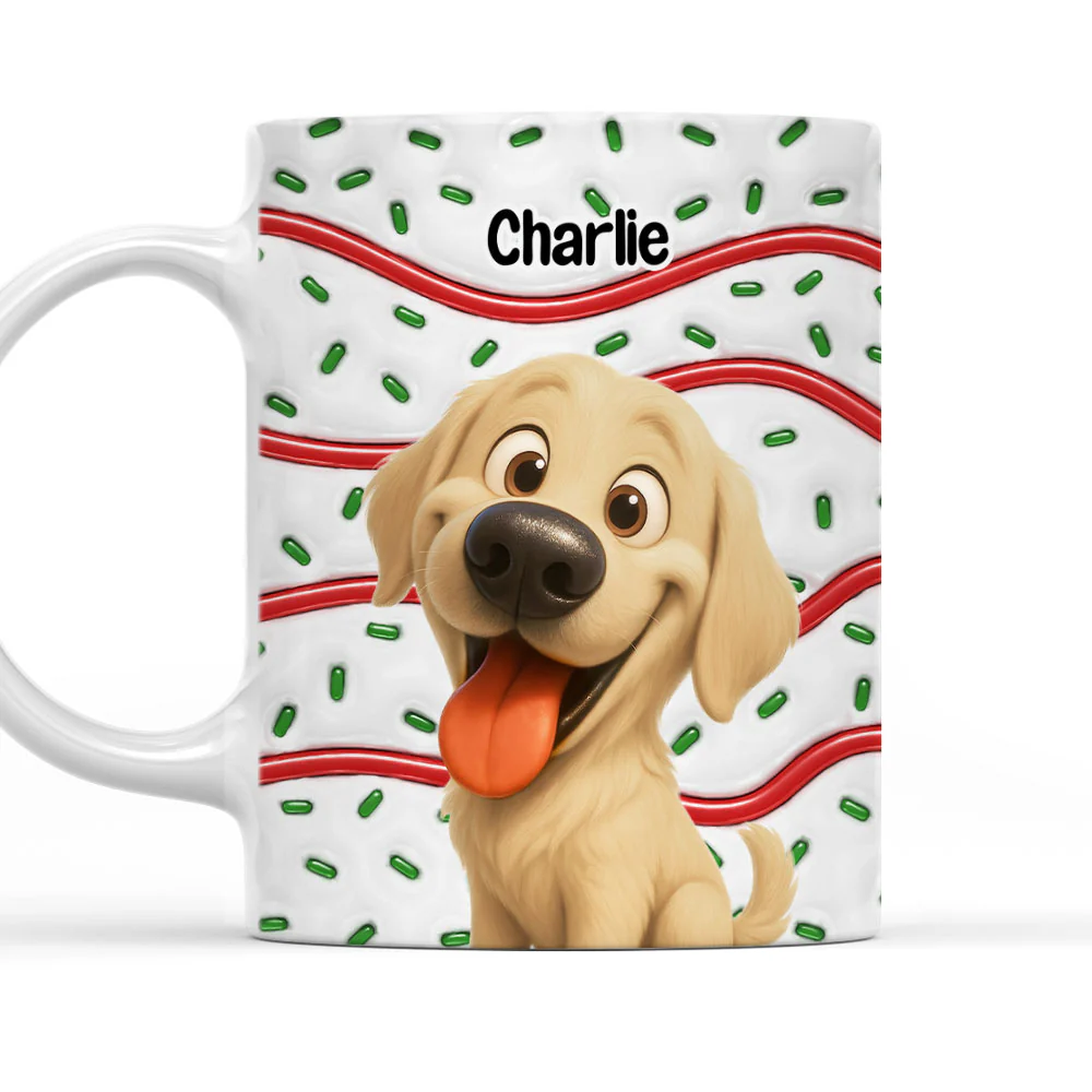 Dog And Cake Cartoon - Personalized Custom 3D Inflated Effect Mug