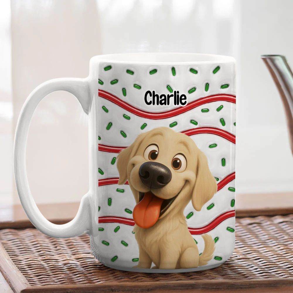 Dog And Cake Cartoon - Personalized Custom 3D Inflated Effect Mug - Image 4