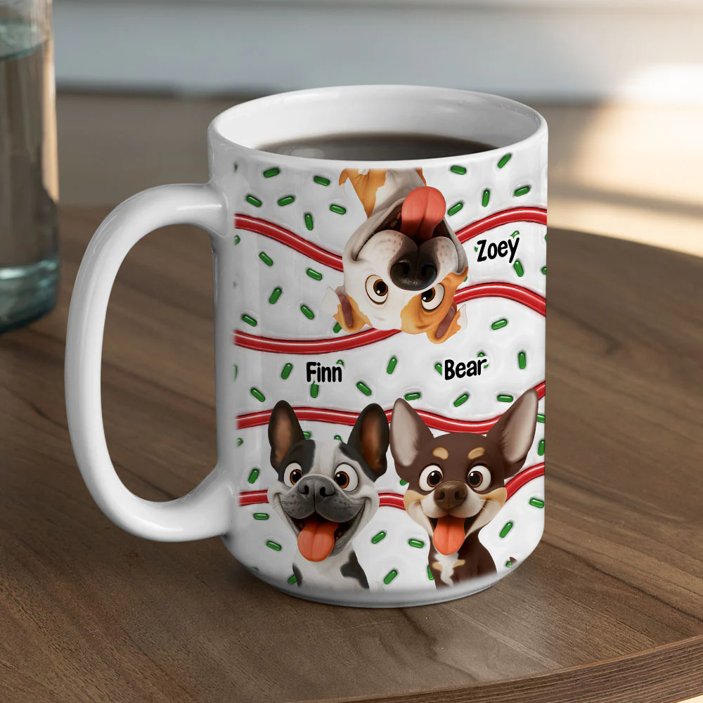 Dog And Cake Cartoon - Personalized Custom 3D Inflated Effect Mug - Image 5