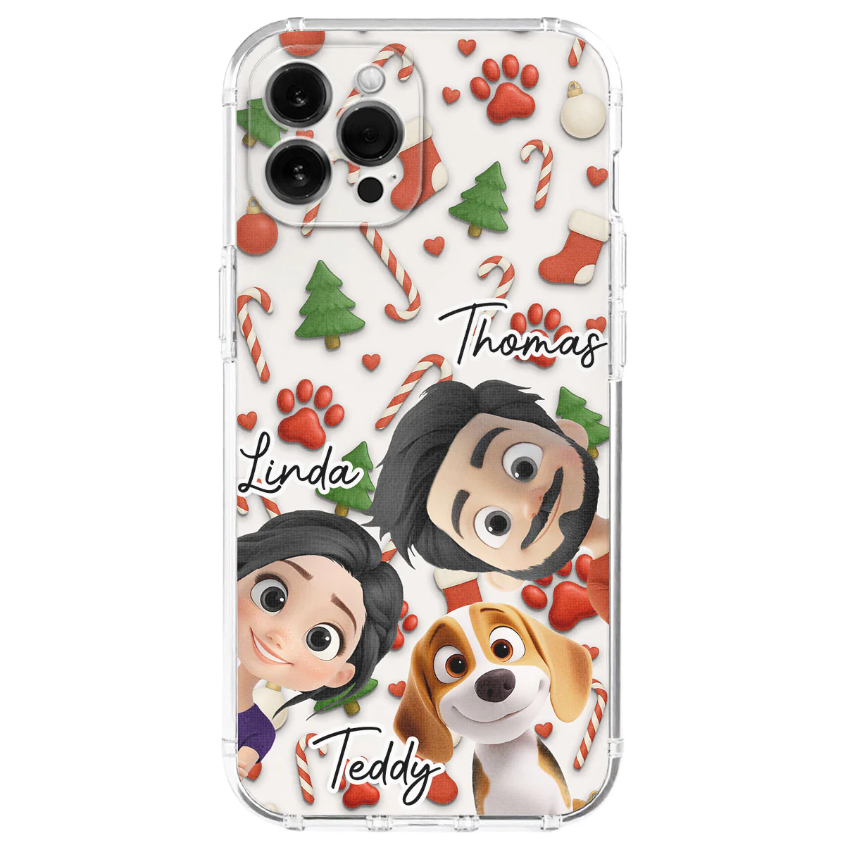 Dog And Couple Cartoon - Personalized Custom Phone Case