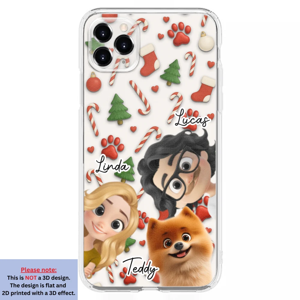 Dog And Couple Cartoon - Personalized Custom Phone Case - Image 8