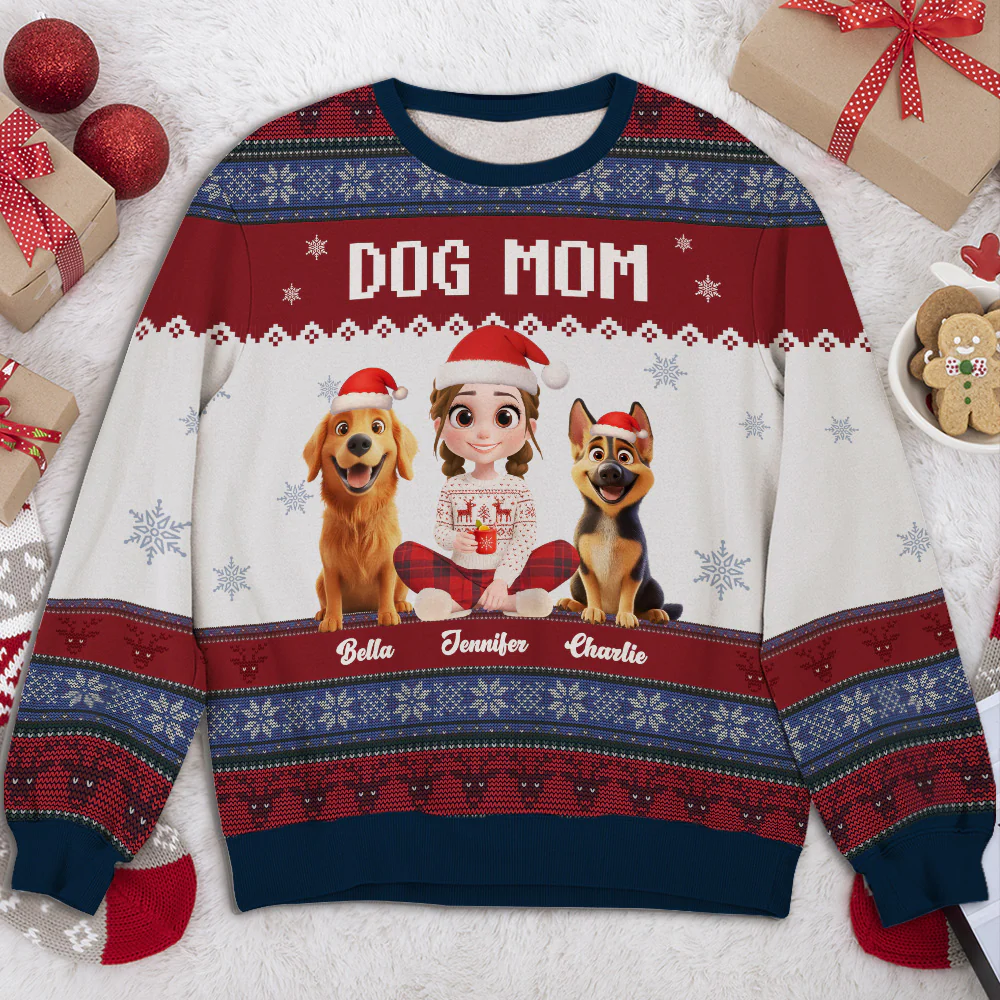 Dog And Holiday - Personalized Custom All-Over-Print Sweatshirt - Image 2