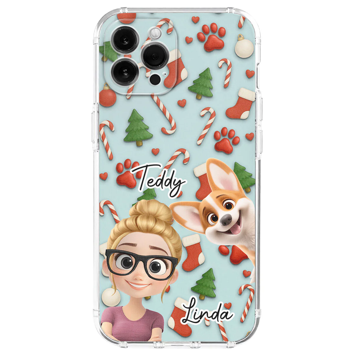 Dog And Human Cartoon Colorfull - Personalized Custom Phone Case