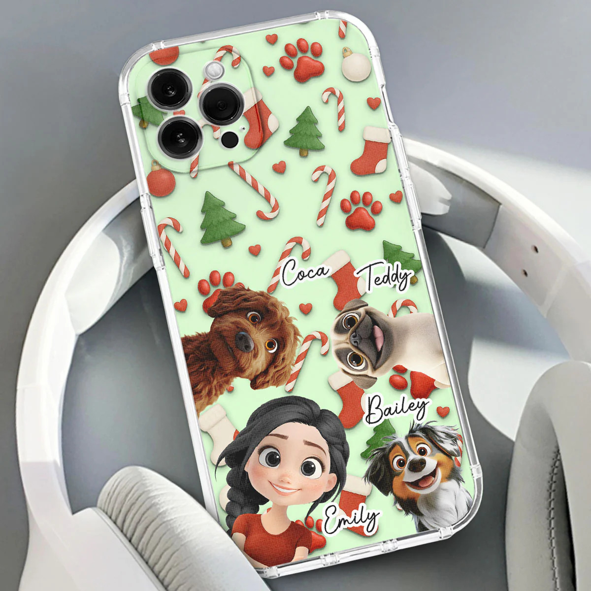 Dog And Human Cartoon Colorfull - Personalized Custom Phone Case - Image 3