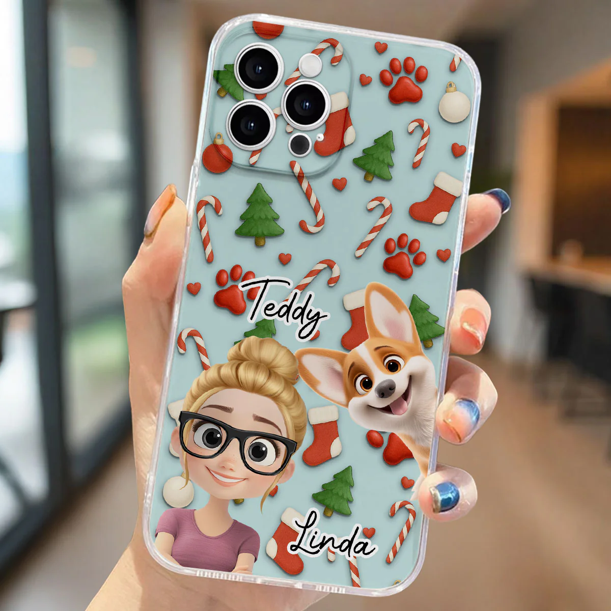 Dog And Human Cartoon Colorfull - Personalized Custom Phone Case - Image 5