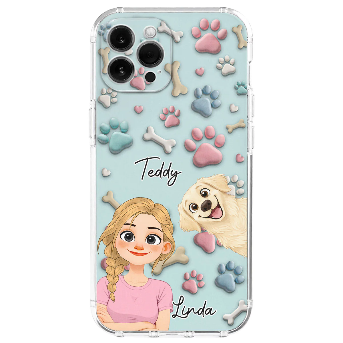 Dog And Human Cartoon New Style - Personalized Custom Phone Case
