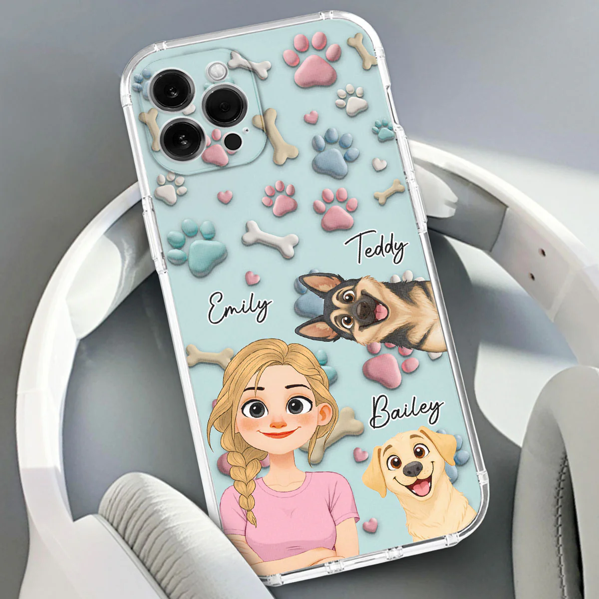 Dog And Human Cartoon New Style - Personalized Custom Phone Case - Image 3
