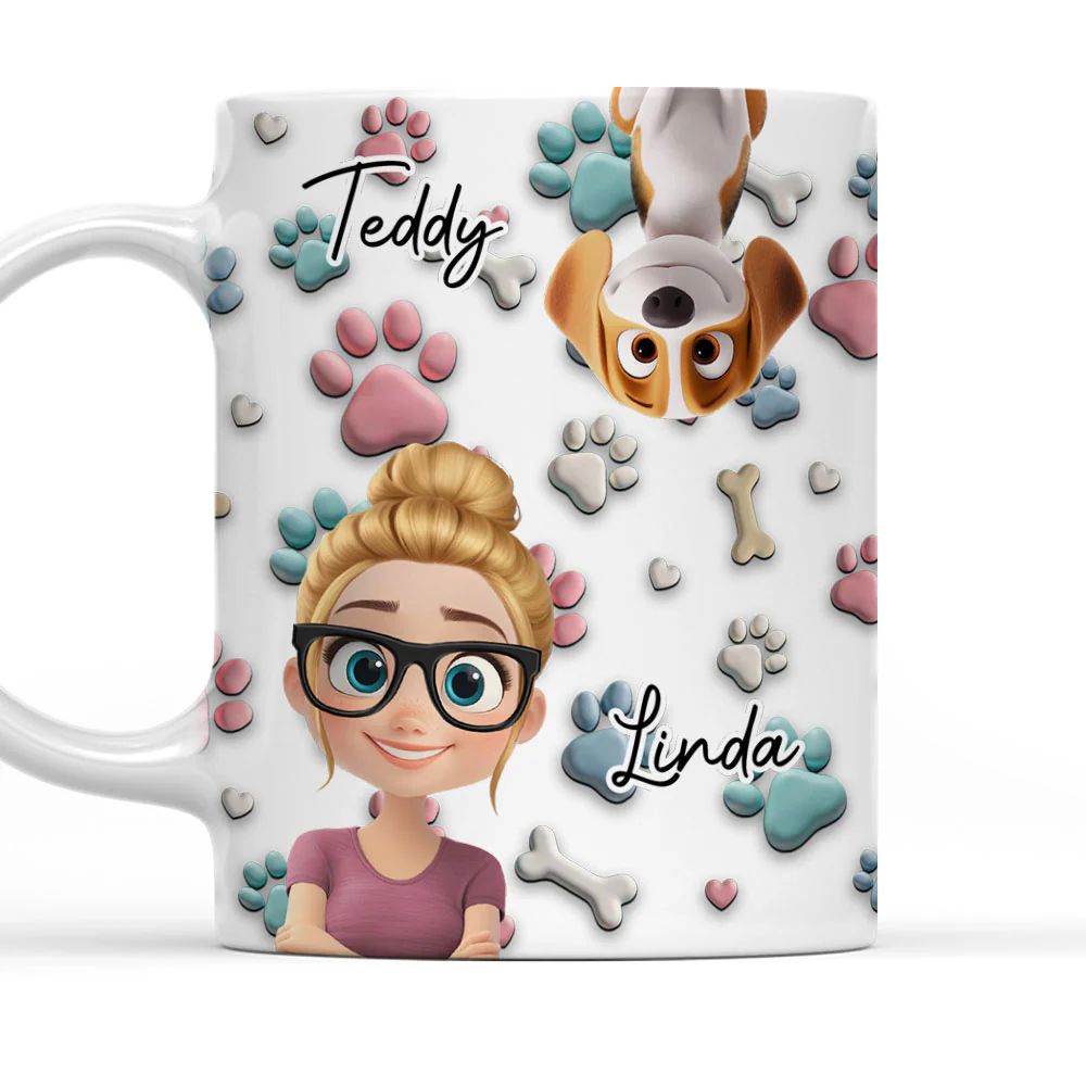 Dog And Human Cartoon - Personalized Custom Coffee Mug