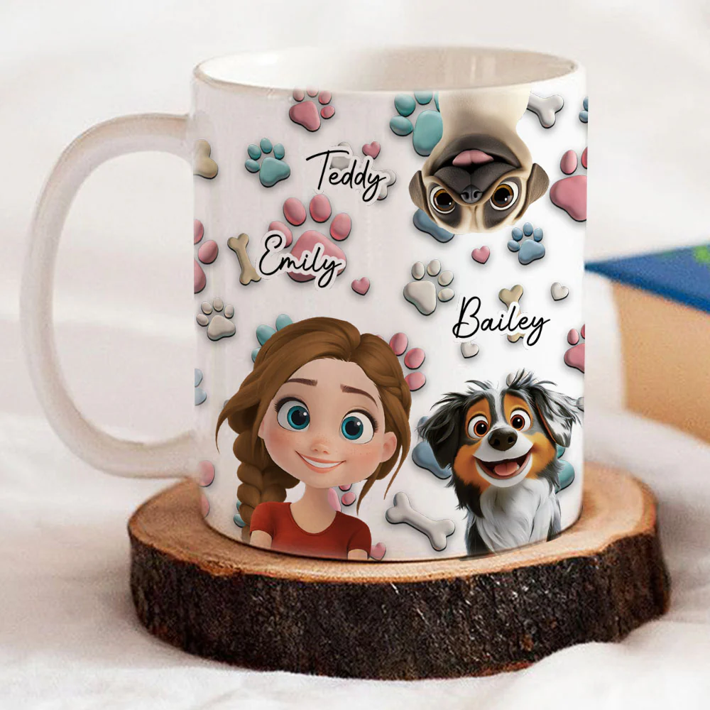Dog And Human Cartoon - Personalized Custom Coffee Mug - Image 5