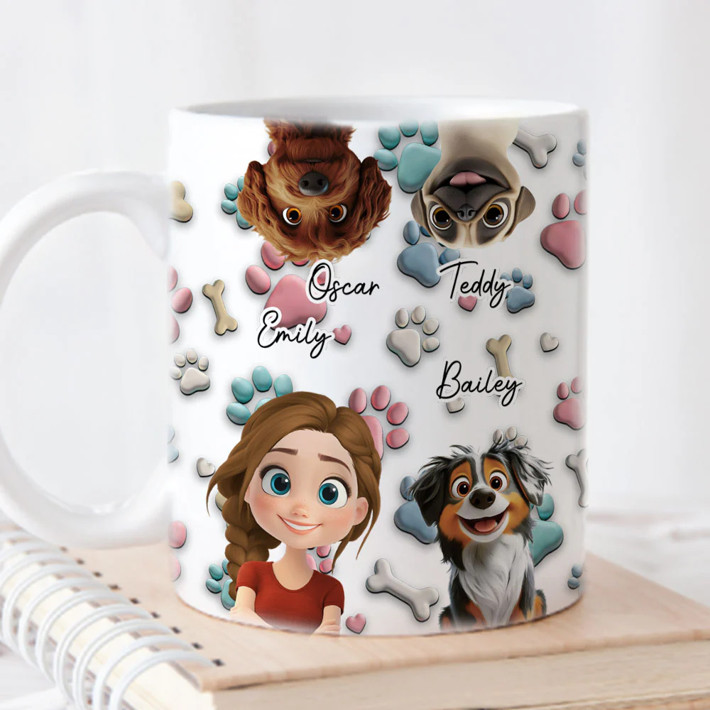 Dog And Human Cartoon - Personalized Custom Coffee Mug - Image 6