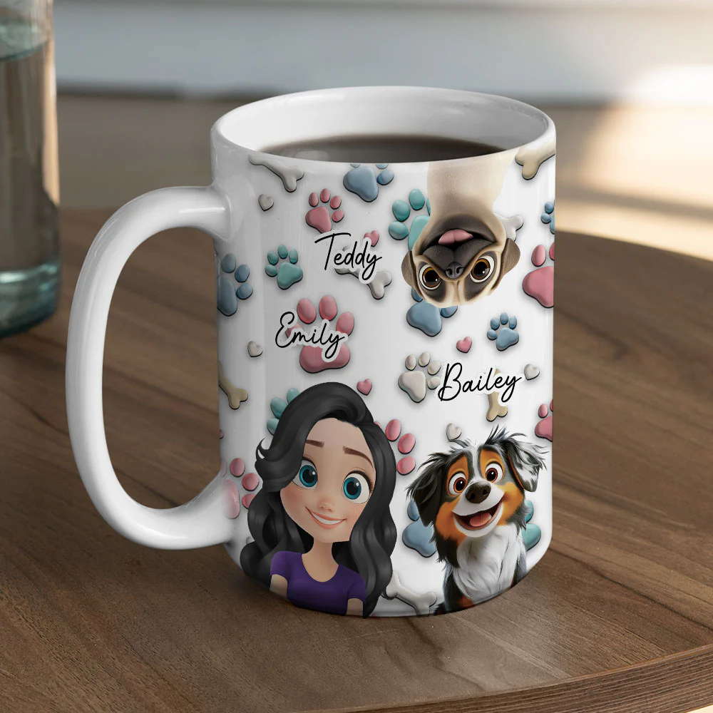Dog And Human Cartoon - Personalized Custom Coffee Mug - Image 8