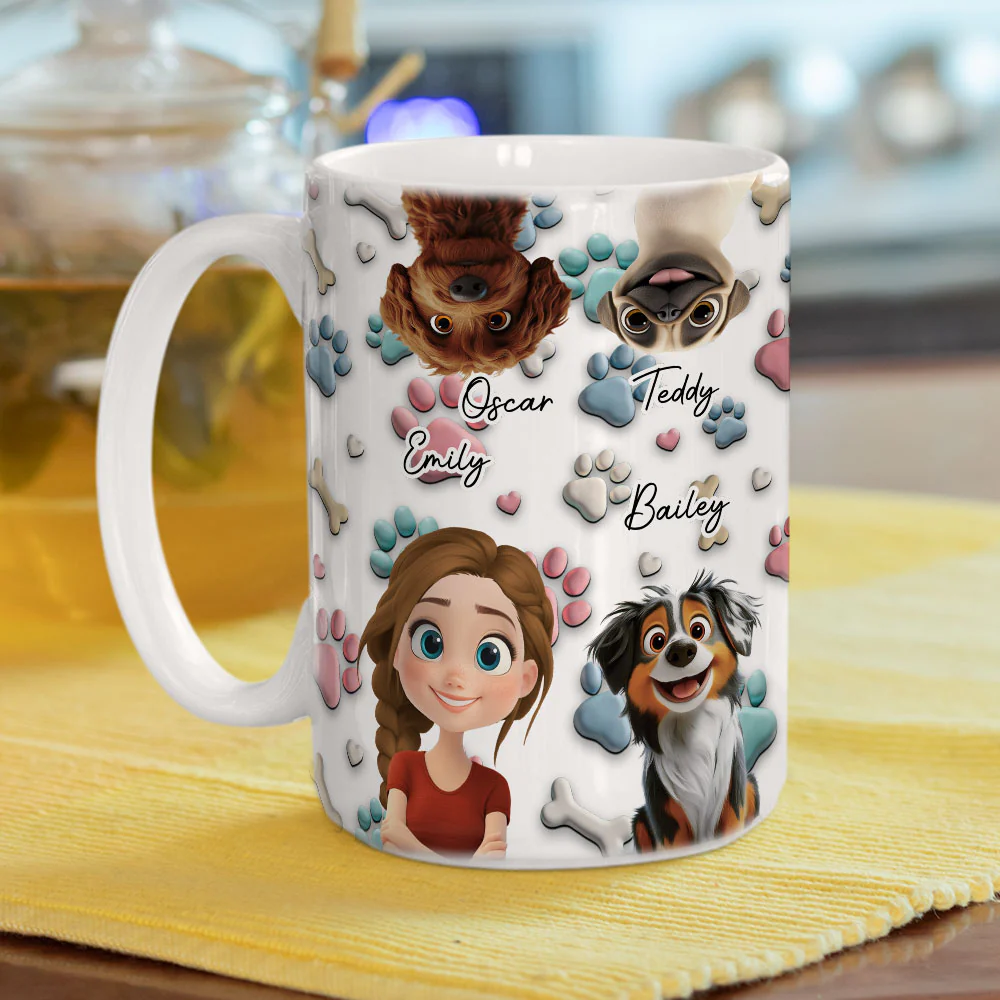 Dog And Human Cartoon - Personalized Custom Coffee Mug - Image 9