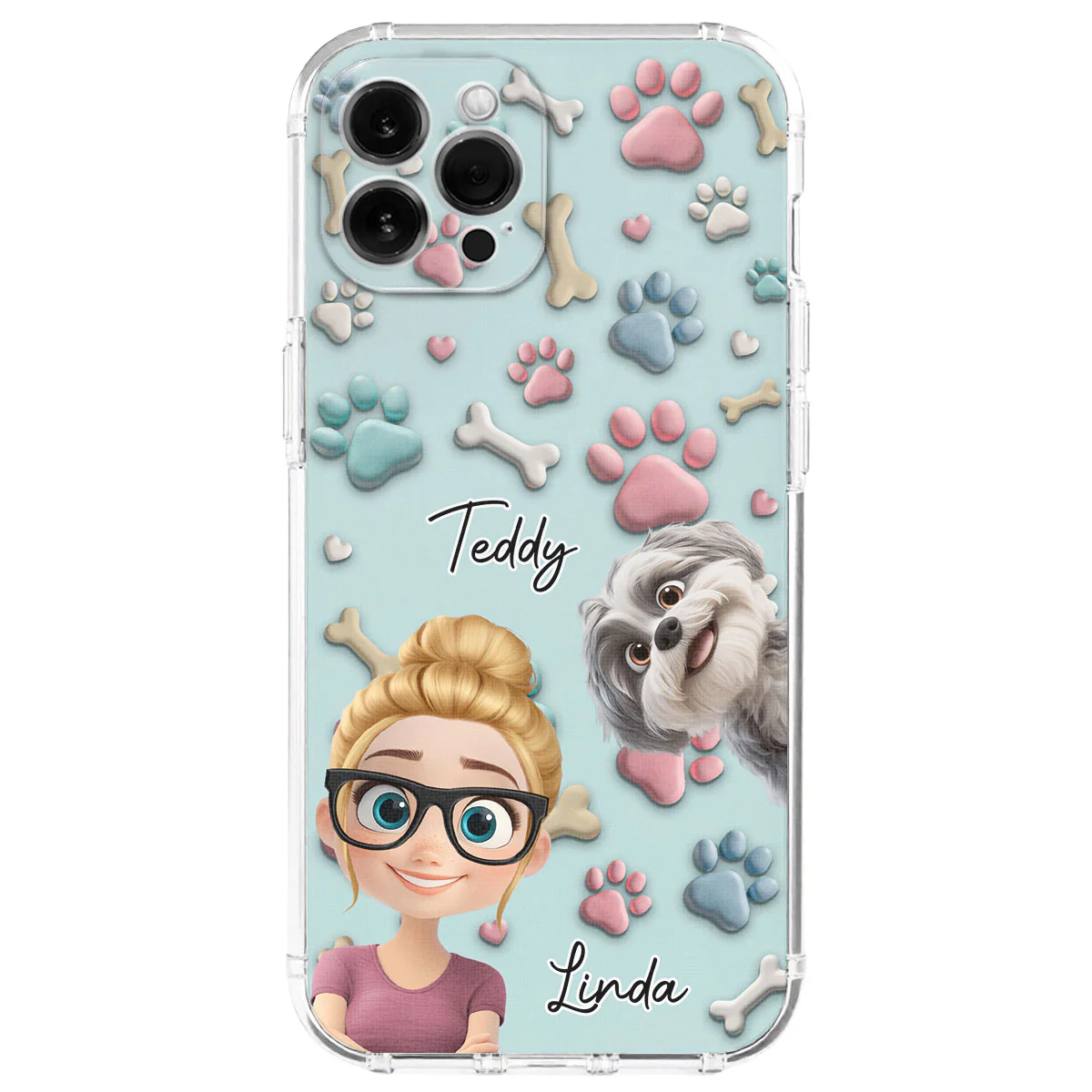 Dog And Human Cartoon - Personalized Custom Phone Case