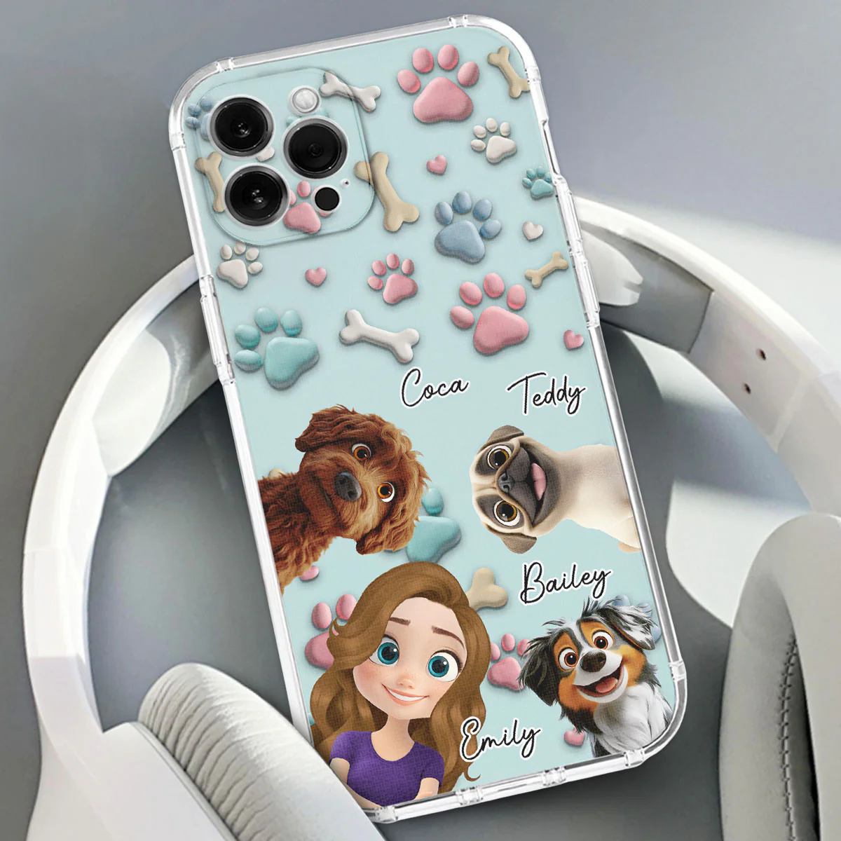 Dog And Human Cartoon - Personalized Custom Phone Case - Image 3