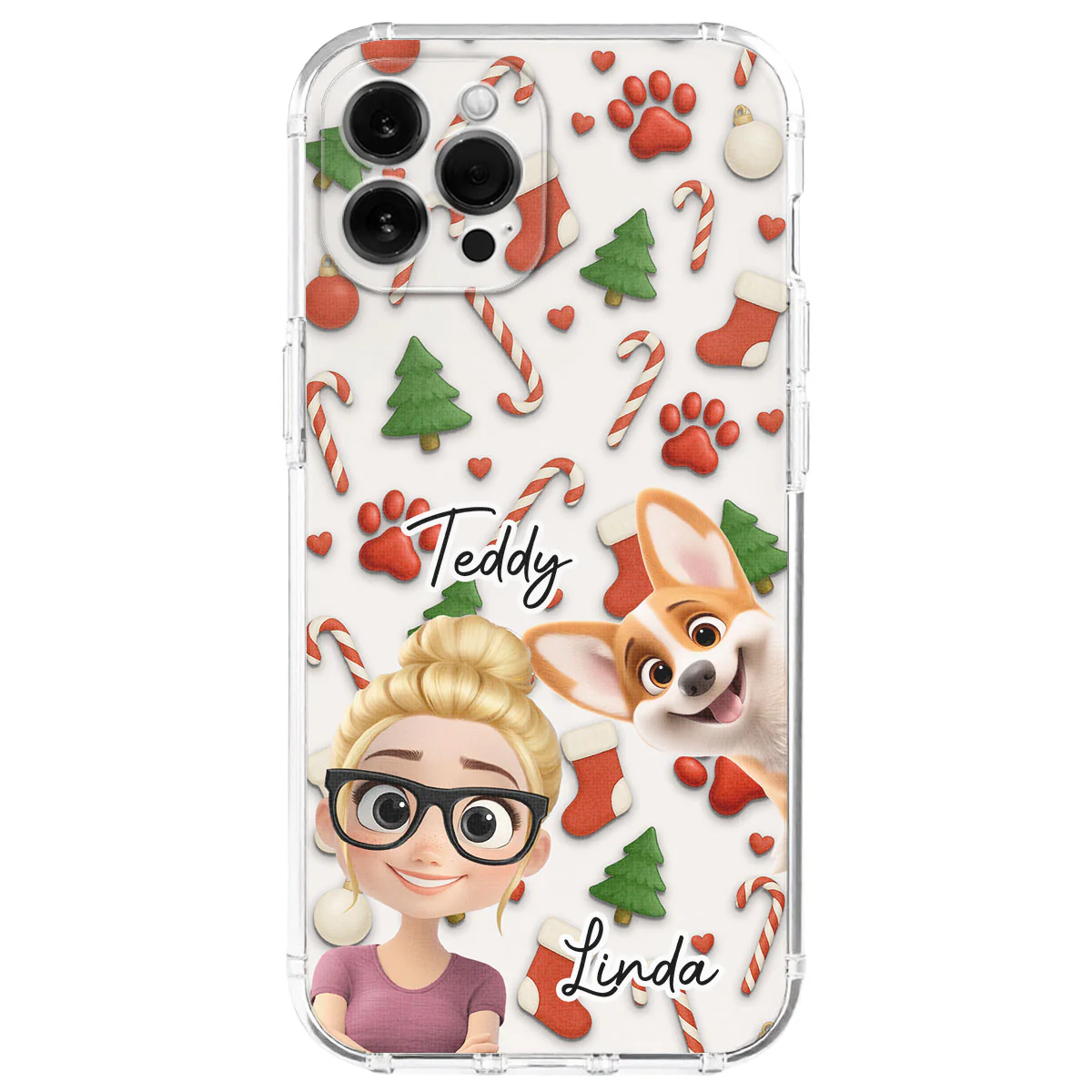 Dog And Human Cartoon Ver 2 - Personalized Custom Phone Case